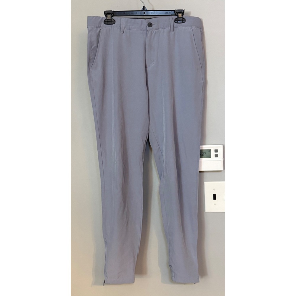 DRUIDS Mens Golf Pants 34W x 29 Grey Flat‎ Front Zippers Casual Athletic